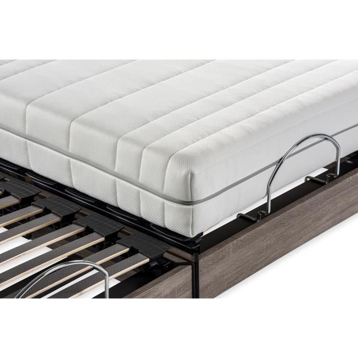 Ensemble matelas + sommier relaxation Èlectrique ERGO 2 Dreamzone - 2x90x200 cm - Ressorts ensachÈs - DEKO DREAM Ergo 2