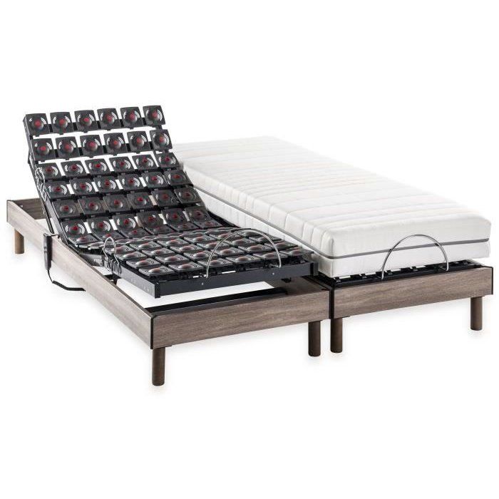 Ensemble relaxation électrique matelas + sommier - 2x80x200 cm - Matelas ressorts ensachés DEKO DREAM ERGO 9 Dreamzone