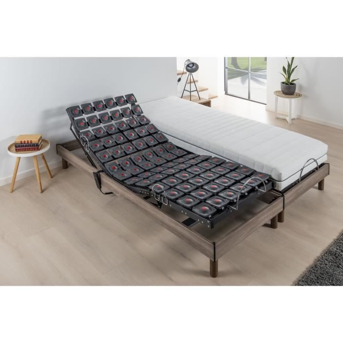 Ensemble matelas + sommiers relaxation électrique - 2x90x200 cm - Matelas ressorts ensachés - ERGO 9 Dreamzone - DEKO DREAM