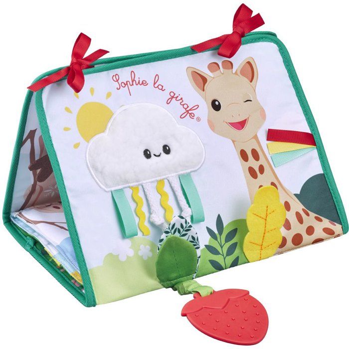 Livre d'éveil - SOPHIE LA GIRAFE - Livre Chevalet a déplier - 3 positions jeu - Miroir - Activités sensorielles