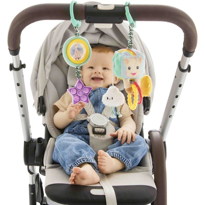 Jouets d'éveil a suspendre - SOPHIE LA GIRAFE - Duo sensoriel - Multi-activités - Accroche facile