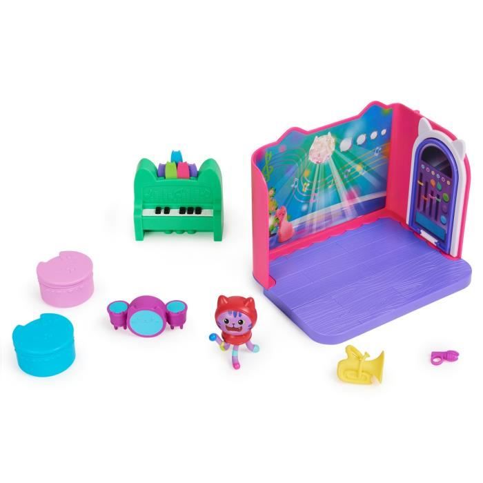 Gabby et la Maison Magique - Playset Deluxe La Salle de Musique de DJ Miaou - 1 figurine + accessoires