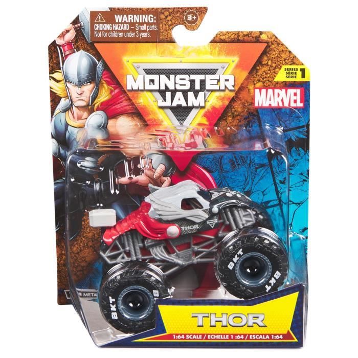 SPINMASTER Monster Jam - Véhicule Marvel Monster Truck die cast - Roues souples, suspensions - Modele aléatoire - Des 3 ans