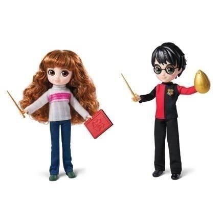 Harry Potter - Coffret Deluxe PoupÈe 20cm Harry Potter et Hermione - Wizarding World - 4 tenues et 12 accessoires