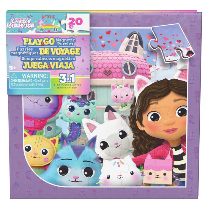 Livres de voyage - Modele aléatoire - 3 puzzles magnétiques -Pat'Patrouille ou Gabby et la Maison Magique ou Dora