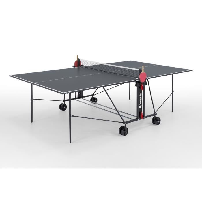 SPONETA - Table Tennis de table - Table Ping Pong Compacte - Usage IntÈrieur - Gris et noir