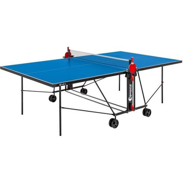 SPONETA - Table Tennis de Table - Table Ping Pong Compacte - Usage extÈrieur - Bleu et noir