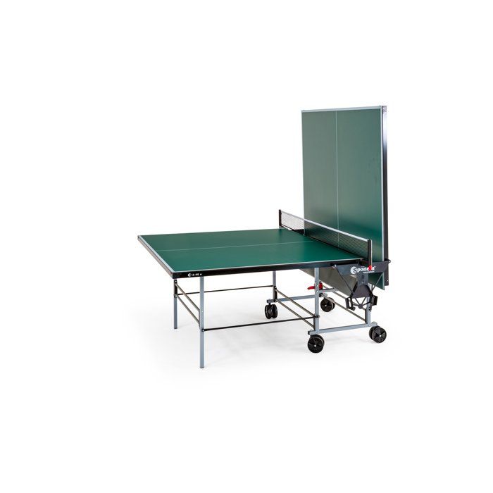 Table tennis de table - SPONETA - S3-46 e - Pliable - Usage extérieur - Filet + rangements + 4 roues doubles pivotantes - Gris/vert
