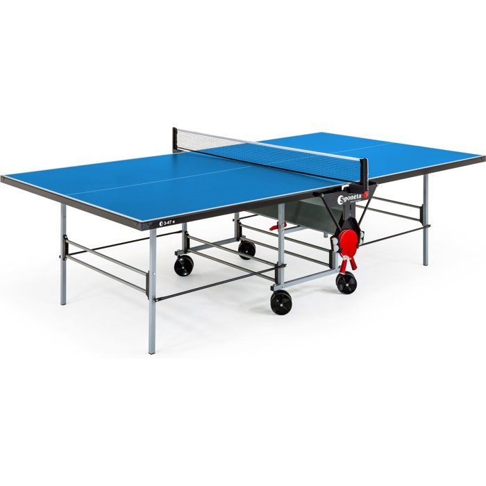 Table tennis de table - SPONETA - S3-47 e - Pliable - Usage extérieur - Demi-plateau relevable - Gris et bleu