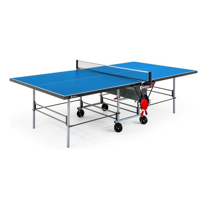 Table tennis de table - SPONETA - S3-47 e - Pliable - Usage extérieur - Demi-plateau relevable - Gris et bleu
