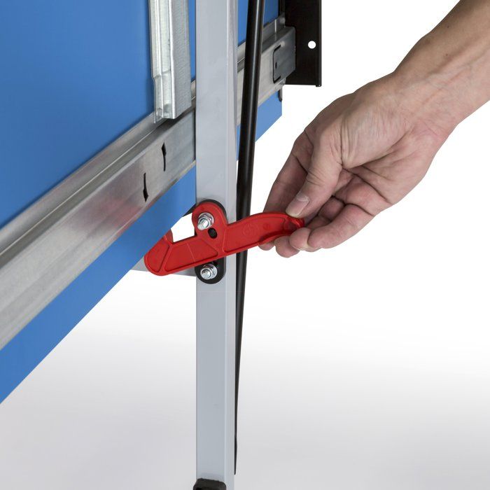 Table tennis de table - SPONETA - S3-47 e - Pliable - Usage extérieur - Demi-plateau relevable - Gris et bleu