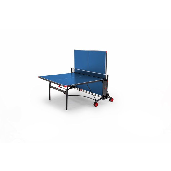Table tennis de table - SPONETA - S3-87e - Pliable - Usage extérieur - Filet + rangements + roues multi-directionnelles - Bleu/noir