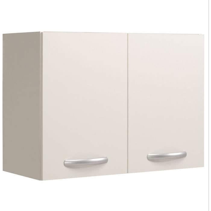 Spring - Meuble haut de cuisine avec égouttoir - 2 portes - L80 x P35,6 x H57,9 cm - Blanc - Parisot