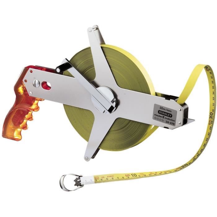 Metre ruban mesure longue - STANLEY - 1-34-478 - 50 m x 12,7 mm - Ruban Acier - Mabolon Master II