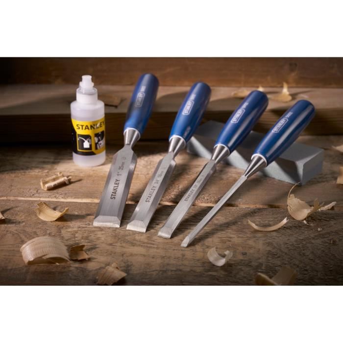 Coffret de ciseaux a bois - STANLEY - 0-16-130 - Jeu de 4 pieces - manche ABS