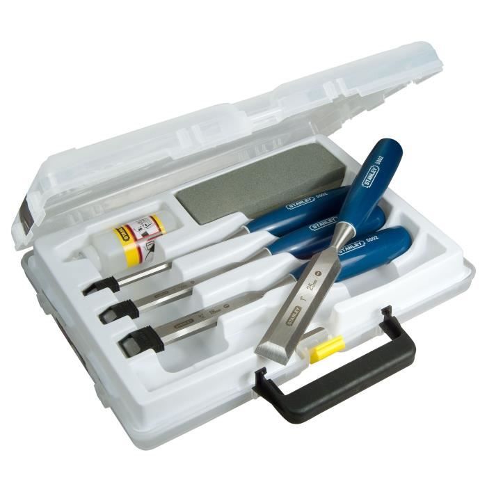 Coffret de ciseaux a bois - STANLEY - 0-16-130 - Jeu de 4 pieces - manche ABS