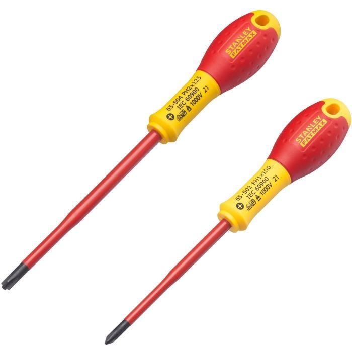 Jeu de 2 Tournevis - STANLEY FATMAX - FMHT0-62648 - Isolés 1000V - PH1X100 + PH2X125
