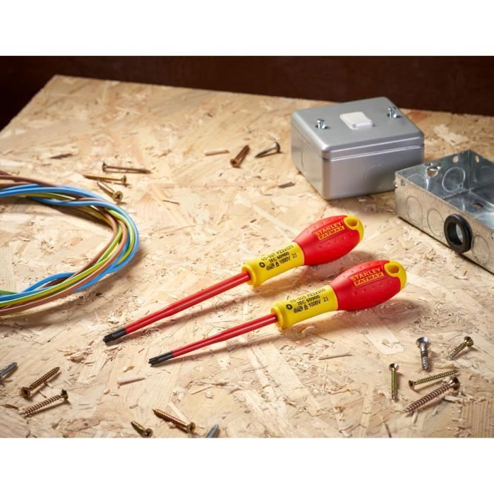 Jeu de 2 Tournevis - STANLEY FATMAX - FMHT0-62649 - Isolés 1000V - PZ1X100 + PZ2X125