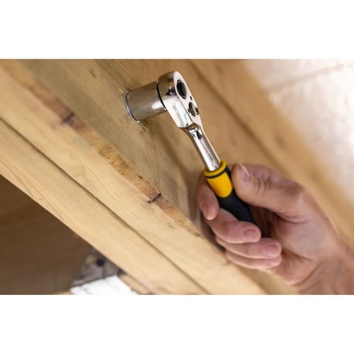 Jeu de cliquet et douilles STANLEY - Cliquet 72 dents 1/4' + 10 douilles 12 pans de 5,5 a 14 mm