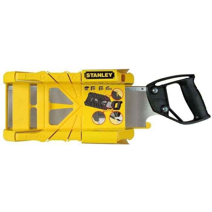Boite a coupe Holster ABS Plastique + scie a dos integrée - STANLEY - 1-19-800 - 350 mm