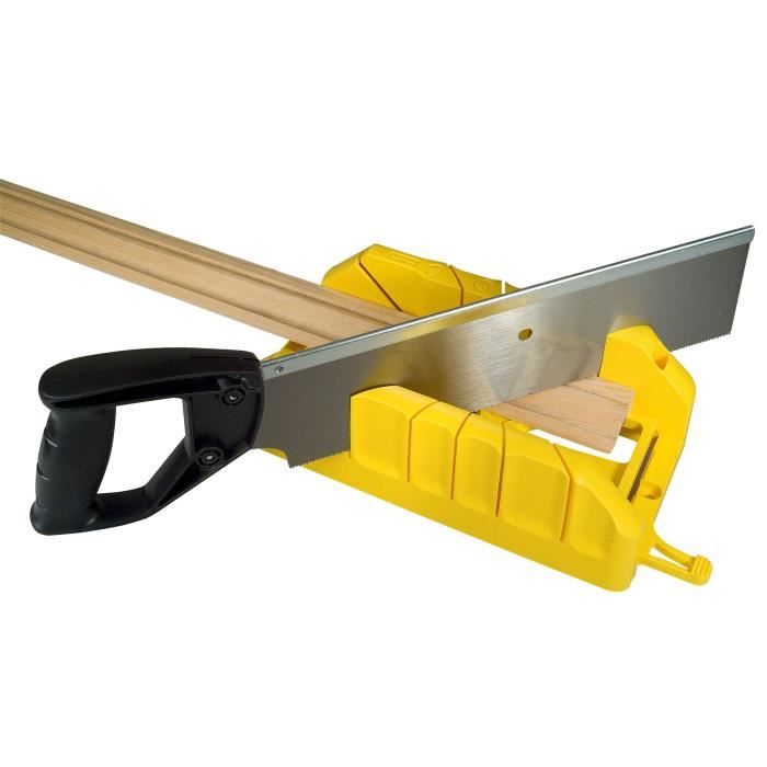 Boite a coupe Holster ABS Plastique + scie a dos integrée - STANLEY - 1-19-800 - 350 mm