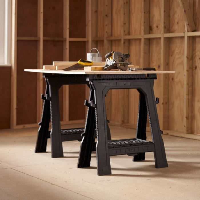 Lot de 2 tréteaux pliables - STANLEY - STST1-70713 - 450kg