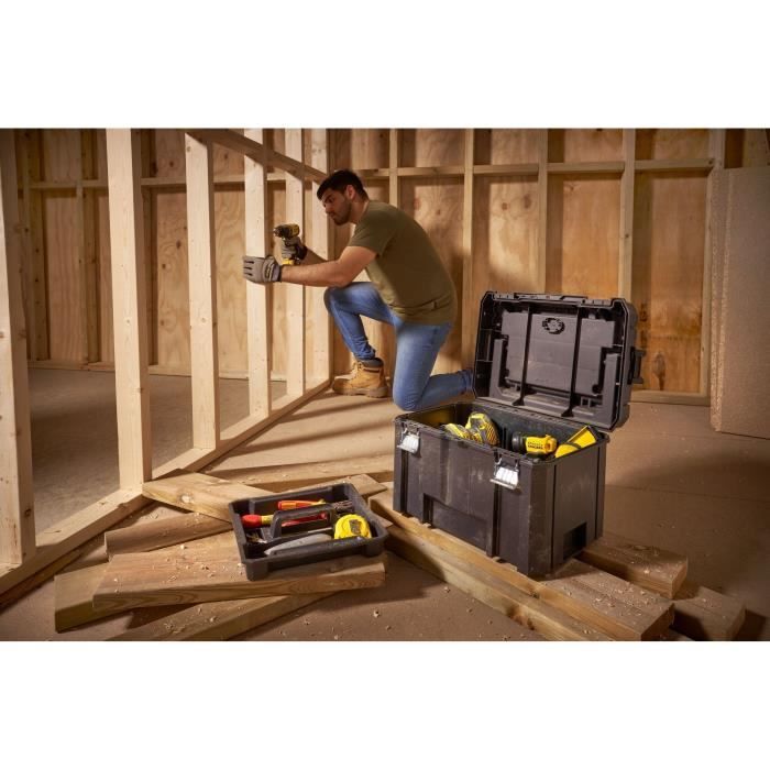 Coffre avec organiseur PRO-STACK - STANLEY FATMAX - FMST1-75796 - 23 L - Charge 30 kg