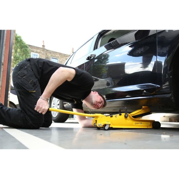 STANLEY - Cric 2 Tonnes - STMT81251-1 - Hauteur mini 85mm & hauteur maxi 381mm - Jaune