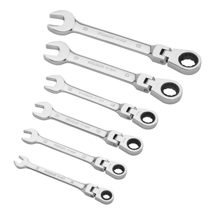 Clé mixte a cliquet STANLEY - 4-91-444 - 6 pieces de 8 a 19 mm