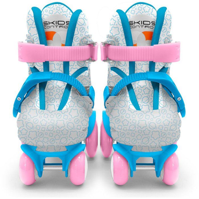 Patins ajustables - STAMP - Skids Control Explore - 4 roues - Taille 23-26 - Rose