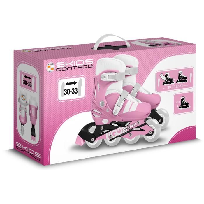 Patins en ligne ajustable - STAMP - SKIDS CONTROL - Taille 30-33 - Rose