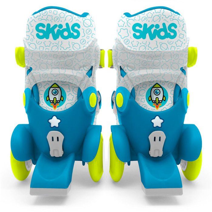 Patins ajustables - STAMP - Skids Control Explore - 4 roues - Taille 23-26 - Bleu