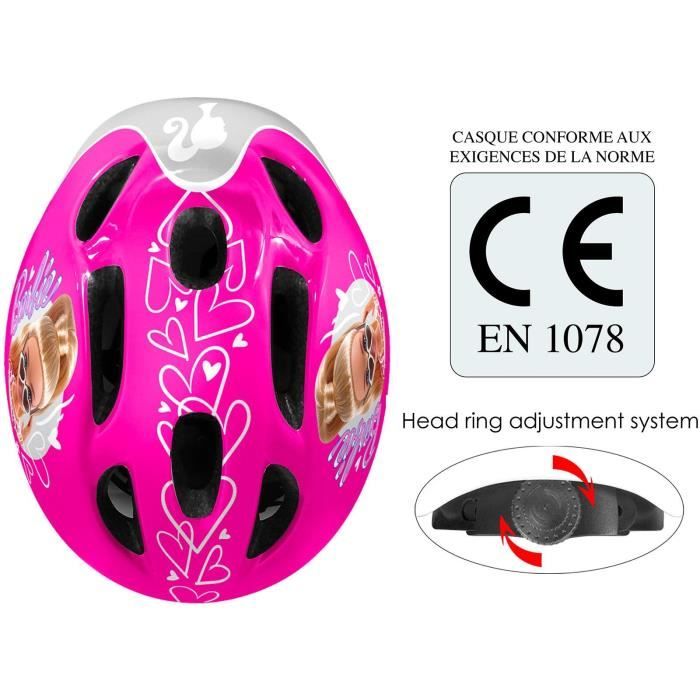 Casque de vÈlo STAMP - Barbie - Taille ajustable - Confortable - Rose