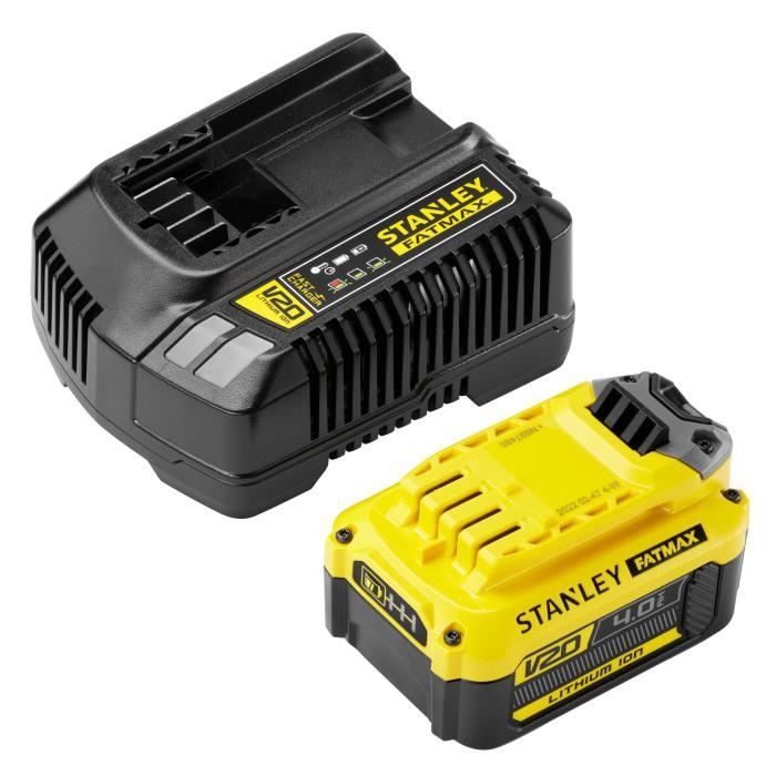 Chargeur 18V 4A - Stanley Fatmax - Compatible avec toutes les batteries de la Gamme V20 - SFMCB14-QW