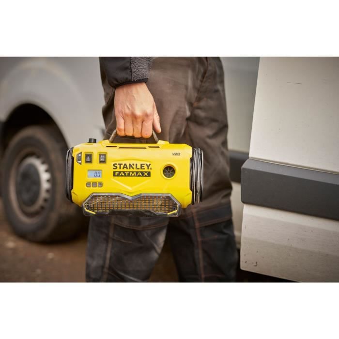 Gonfleur Compresseur - STANLEY FATMAX V20 - SFMCE520B-QW - 18V - 11 bars - Sans Batterie