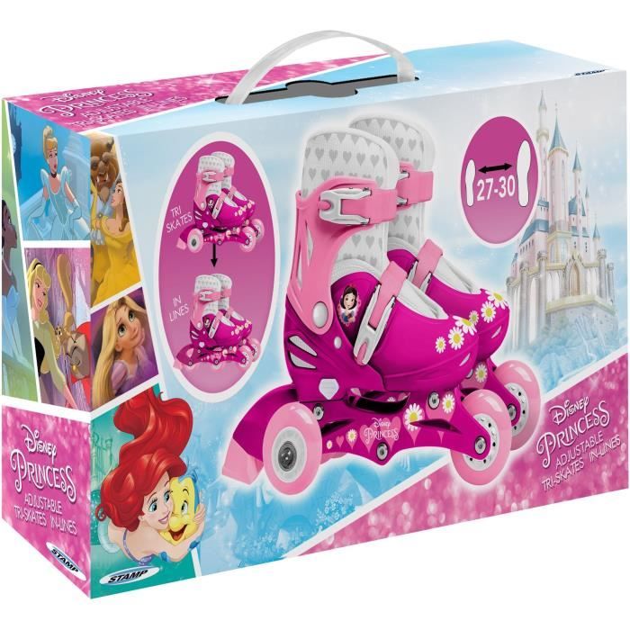 DISNEY PRINCESSES Patins en Ligne Ajustable 27-30  2en1 Triskate