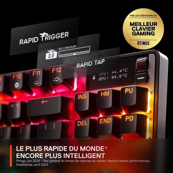 Clavier gamer mécanique sans fil - STEELSERIES - APEX PRO TKL GEN 3 - Noir