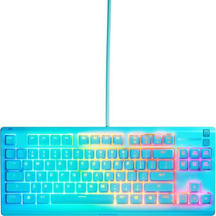 Clavier gaming filaire - STEELSERIES - Apex 3 TKL - Azerty - Bleu ciel