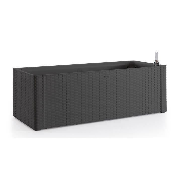 STEFANPLAST Bac a fleurs/Jardiniere rectangulaire NATURAL DELUX - 100x43xH33cm - 90 + 6,5L dans la réserve - Anthracite