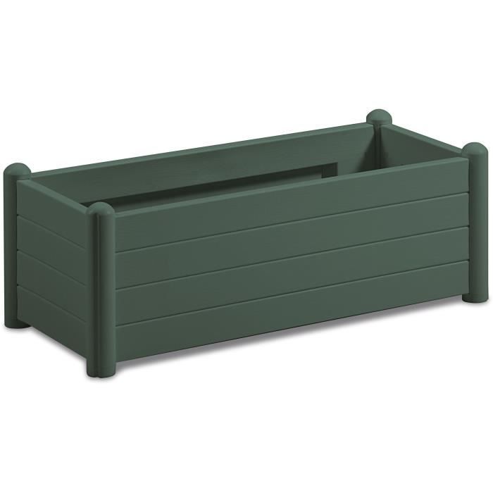 STEFANPLAST Bac a fleurs rectangulaire - Finition en bois - 100x43xH35cm - 80L - Vert foncÈ