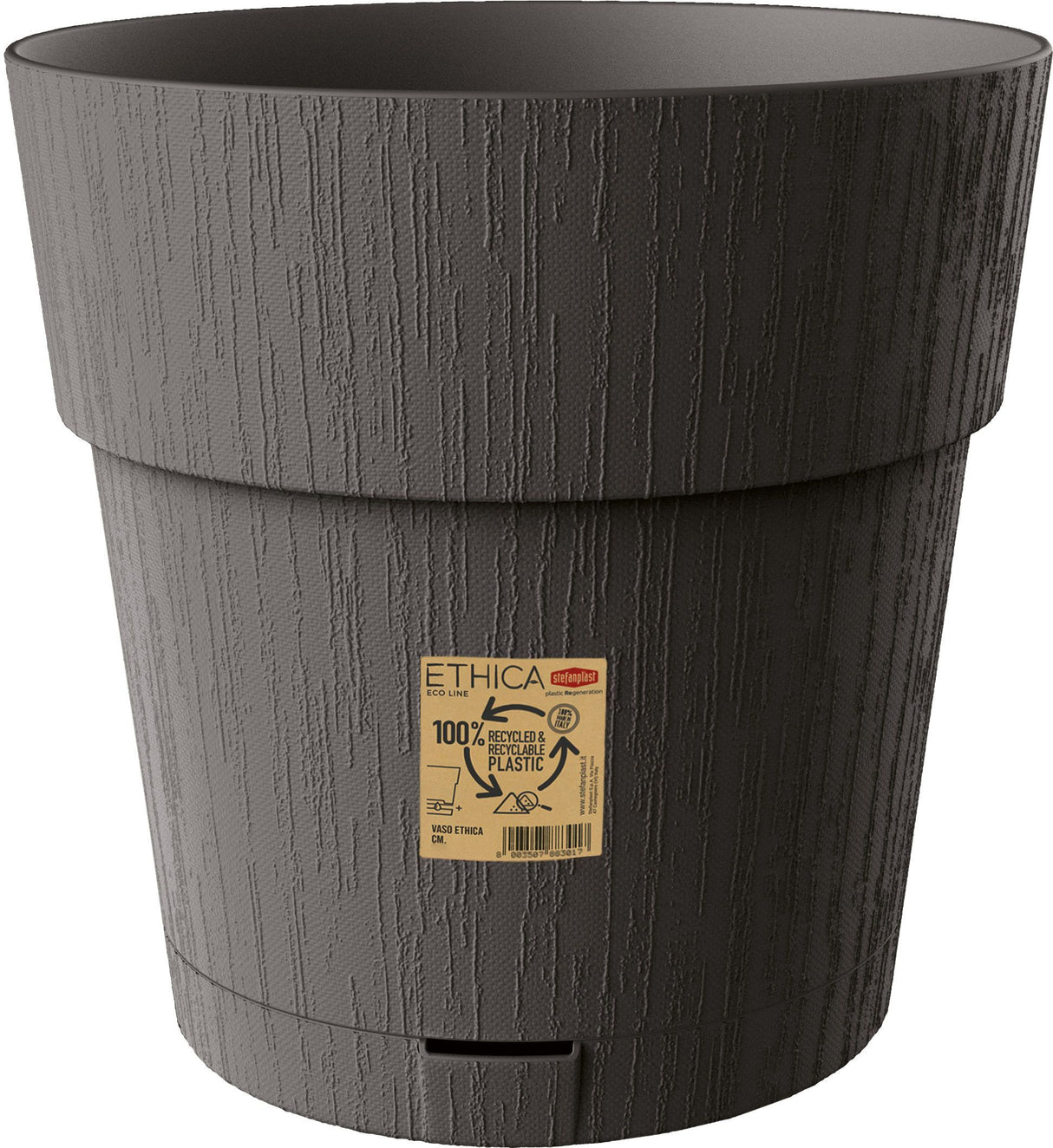 STEFANPLAST Pot de fleur ETHICA - 2 L - 40 x h39 cm - Avec réserve d'eau - Gris