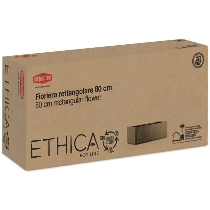 STEFANPLAST Bac a fleur/Jardiniere ETHICA rectangulaire 80 cm - 80x36xh 35 cm - Craie