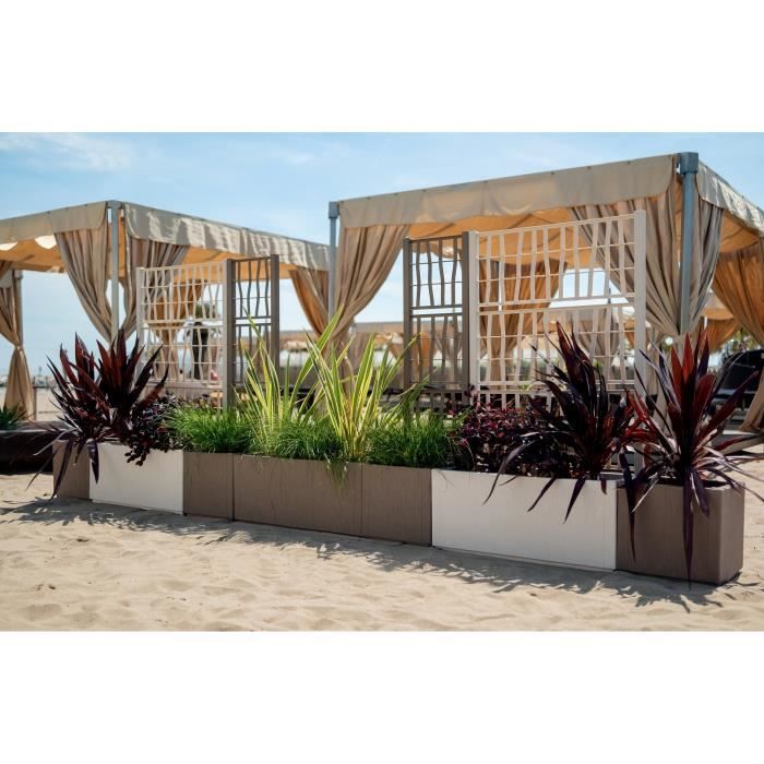 STEFANPLAST Bac a fleur/Jardiniere ETHICA rectangulaire 80 cm - 100x43x35 cm - Taupe