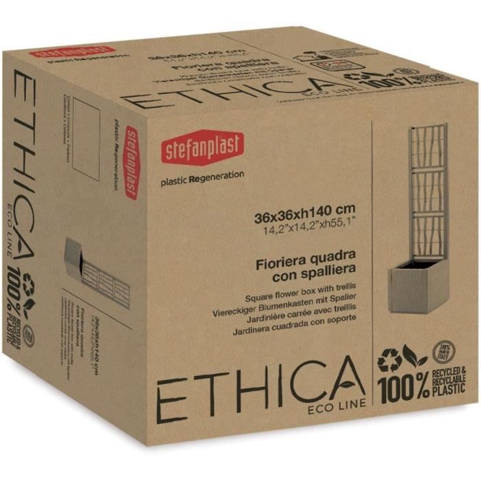 Bac a fleur - ETHICA - Graphite - CarrÈ - 38 L - STEFANPLAST