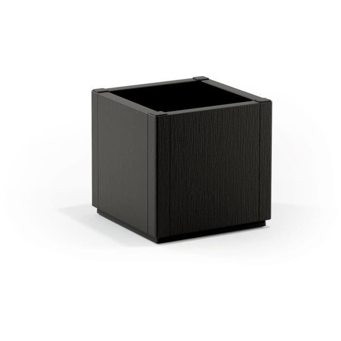 STEFANPLAST Bac a fleur/jardiniere ETHICA - Graphite - Carré - 38 L - 36x36xh 35 cm