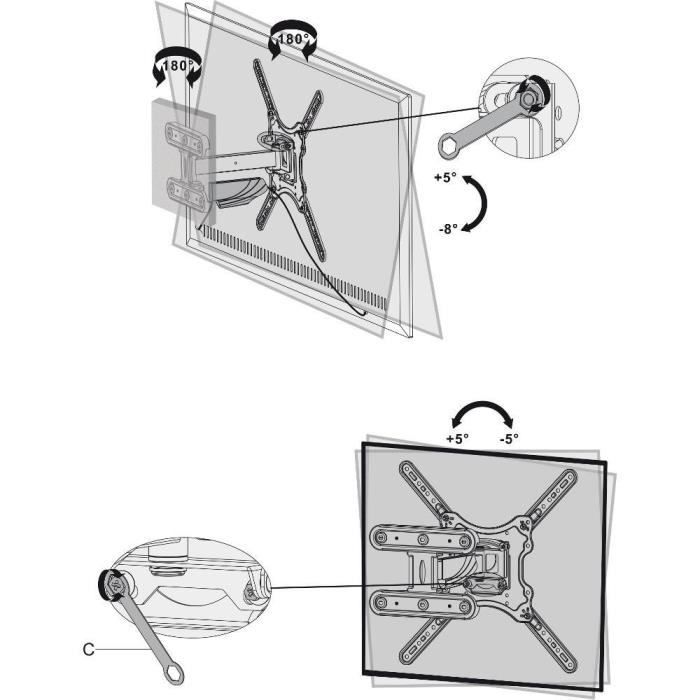 Réglage extensible. Mount Slim pour la télévision - Stell - SHO 7600