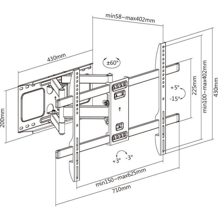 Support mobile pour téléviseur 37 - 80 - Stell - SHO 5630