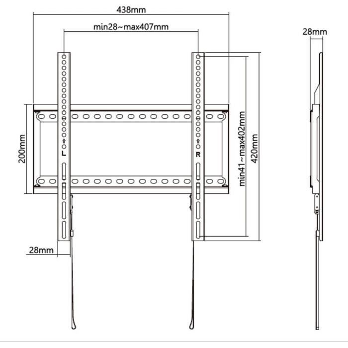Support TV fixe - SLIM - Stell - SHO 5200