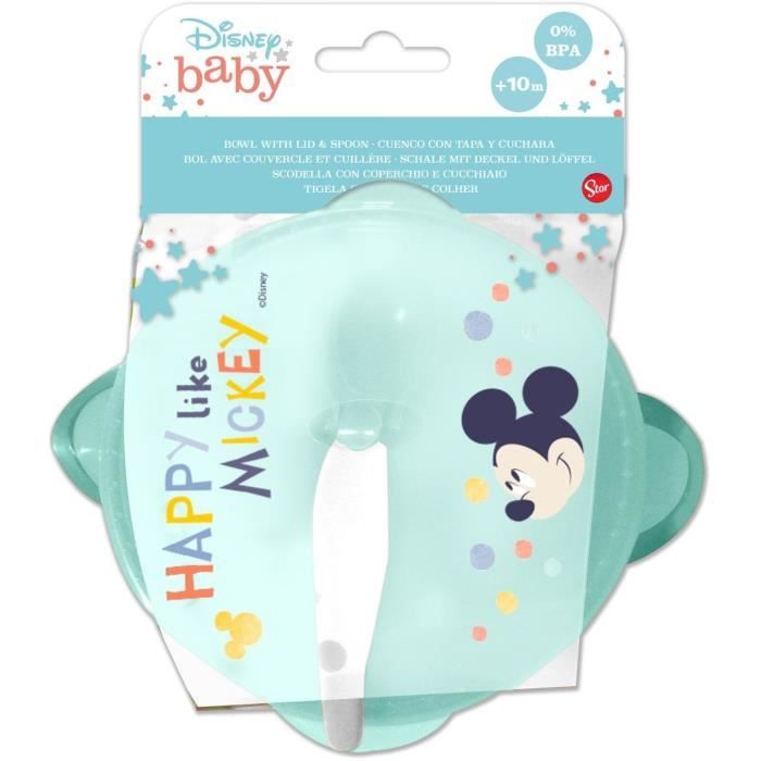 Bol a ventouse - THERMOBABY - Anti-dérapant - Avec couvercle et cuillere - Mickey Cool