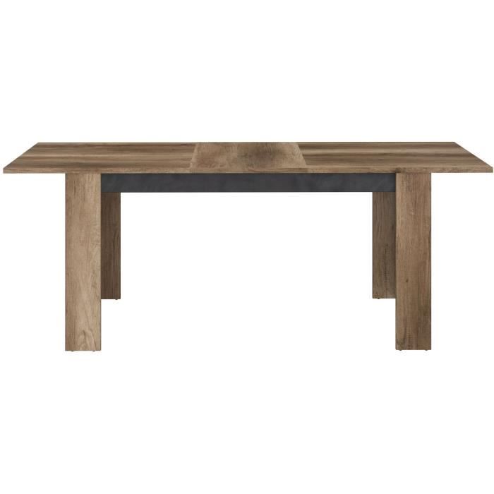 Table a manger extensible - STEIN - Rectangulaire - Chene et steam Black - 6 personnes - 157 / 207 x 90 x 77,8 cm - PARISOT